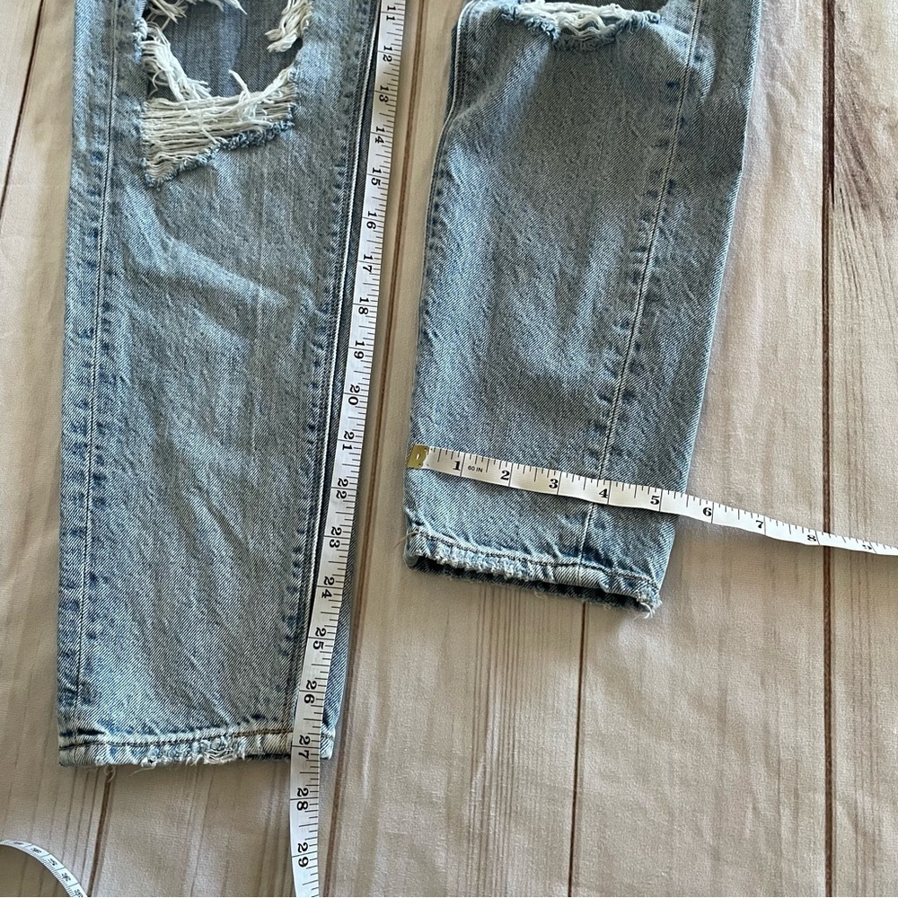 American Eagle Highest Rise Mom Jeans Women’s 00 Blue Distressed Ripped Comfort - Picture 14 of 14